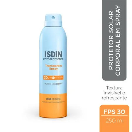 Protetor Solar Corporal Isdin Spray FPS 30 250ml Transparente